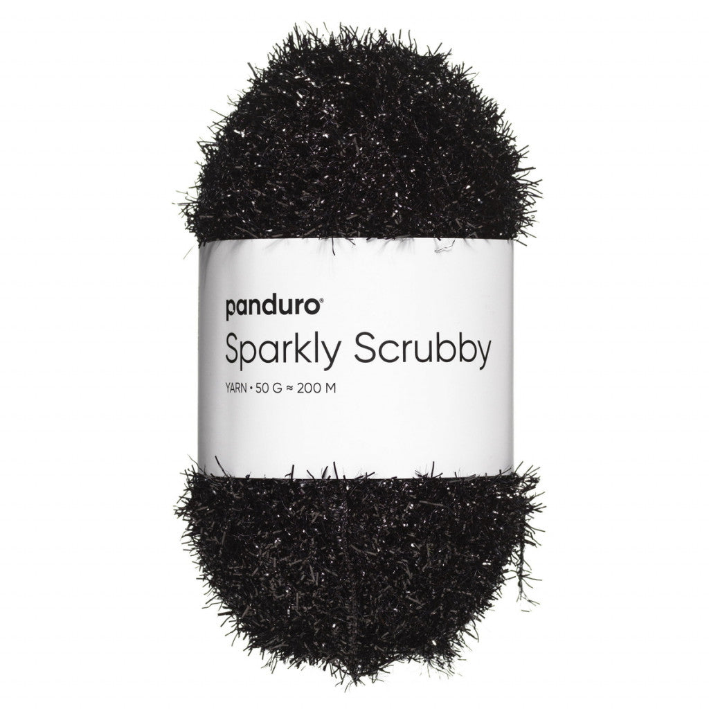 Sparkly Scrubby Garn - Svart