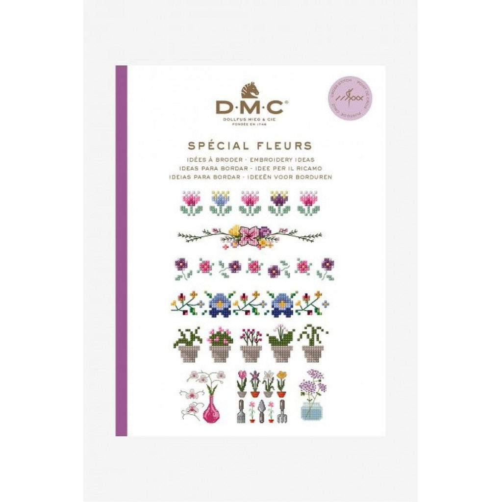 DMC Mini Korsstingsbok Mønster - Fleurs (Blomster)