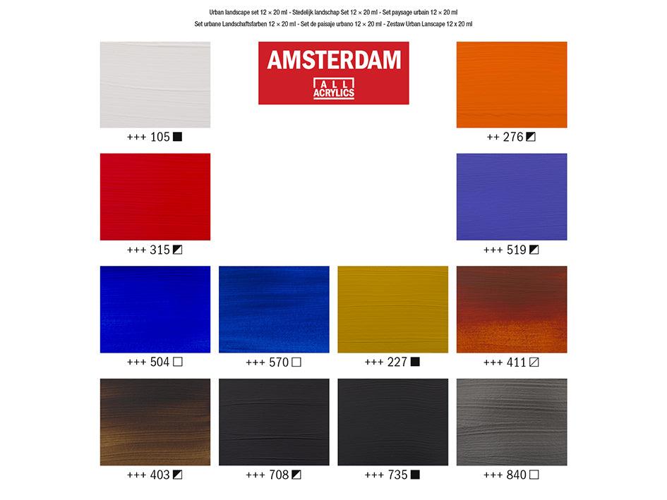 Amsterdam Standard 20ml - Sett 12 ass. Urban landskap - HobbyHimmelen