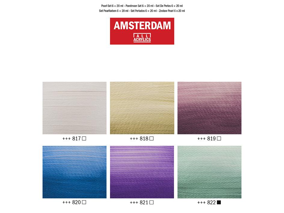 Amsterdam Standard 20ml - Sett 6 ass. Pearl-farger - HobbyHimmelen