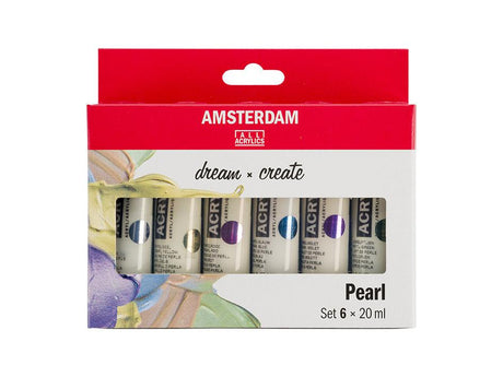 Amsterdam Standard 20ml - Sett 6 ass. Pearl-farger - HobbyHimmelen