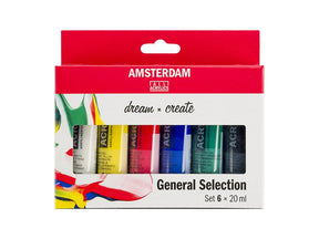 Amsterdam Standard 20ml - Sett 6 ass. farger - HobbyHimmelen