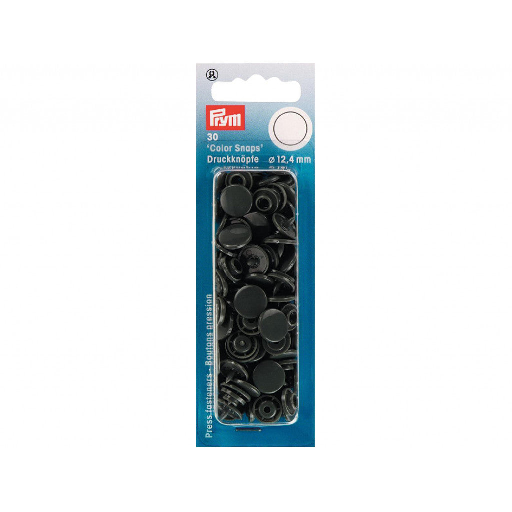 Prym Non-sew Color Snaps - Ø12.4 - Mørk grå