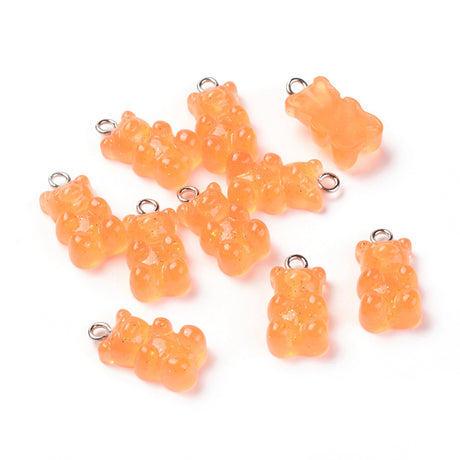 Gummy Bear Resin-Anheng, 20mm, 8stk - Glitter Sandbrun