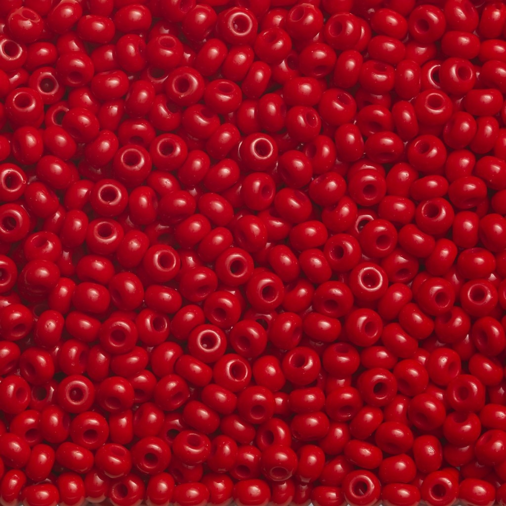 Rocaillesperle 9/0 - Rød Opak