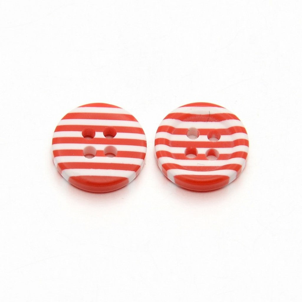 Knapp i Epoxy, 13mm - Striper Red