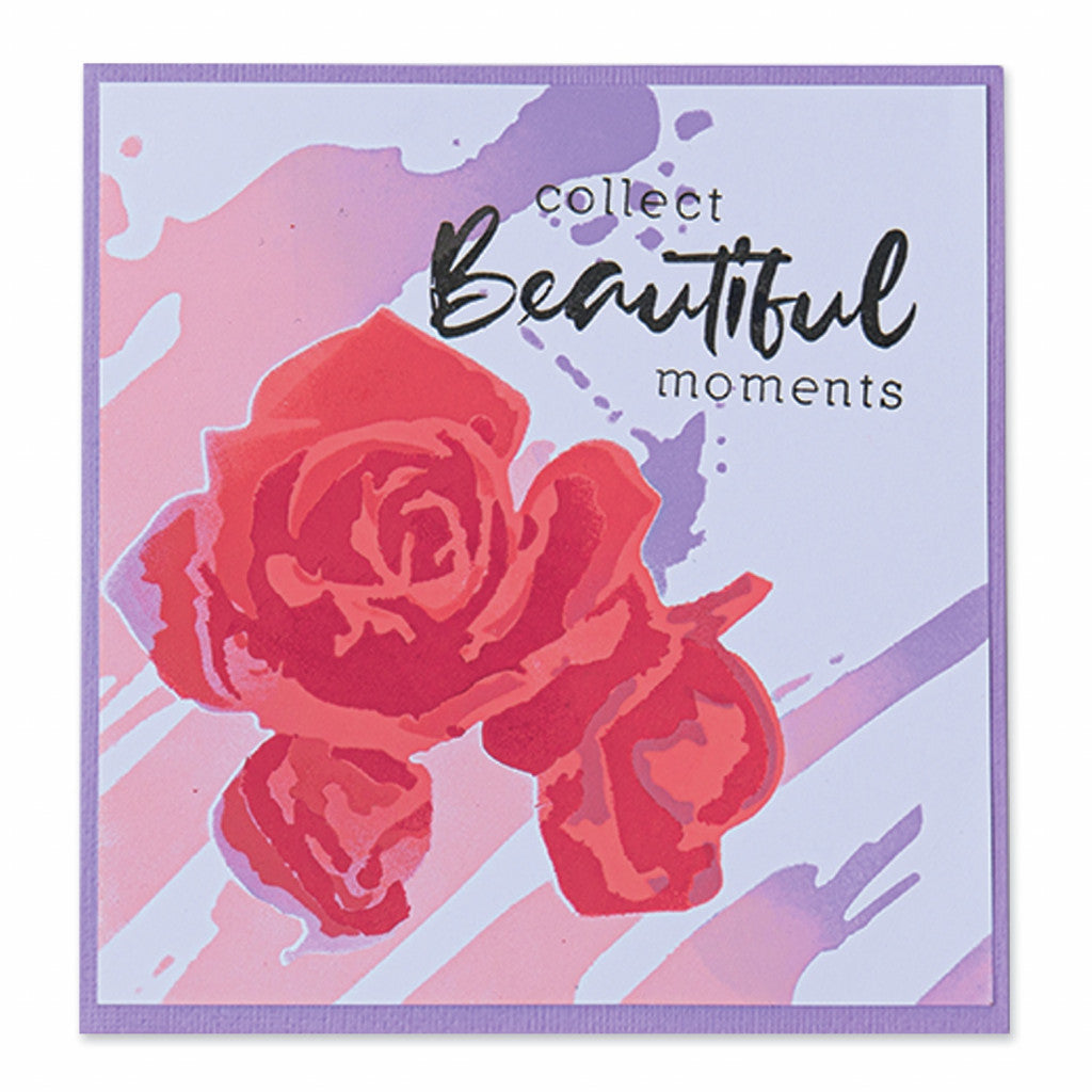 Sizzix Making Tool Layered Stencil 6"X6" (15x15cm) - Watercolor Roses