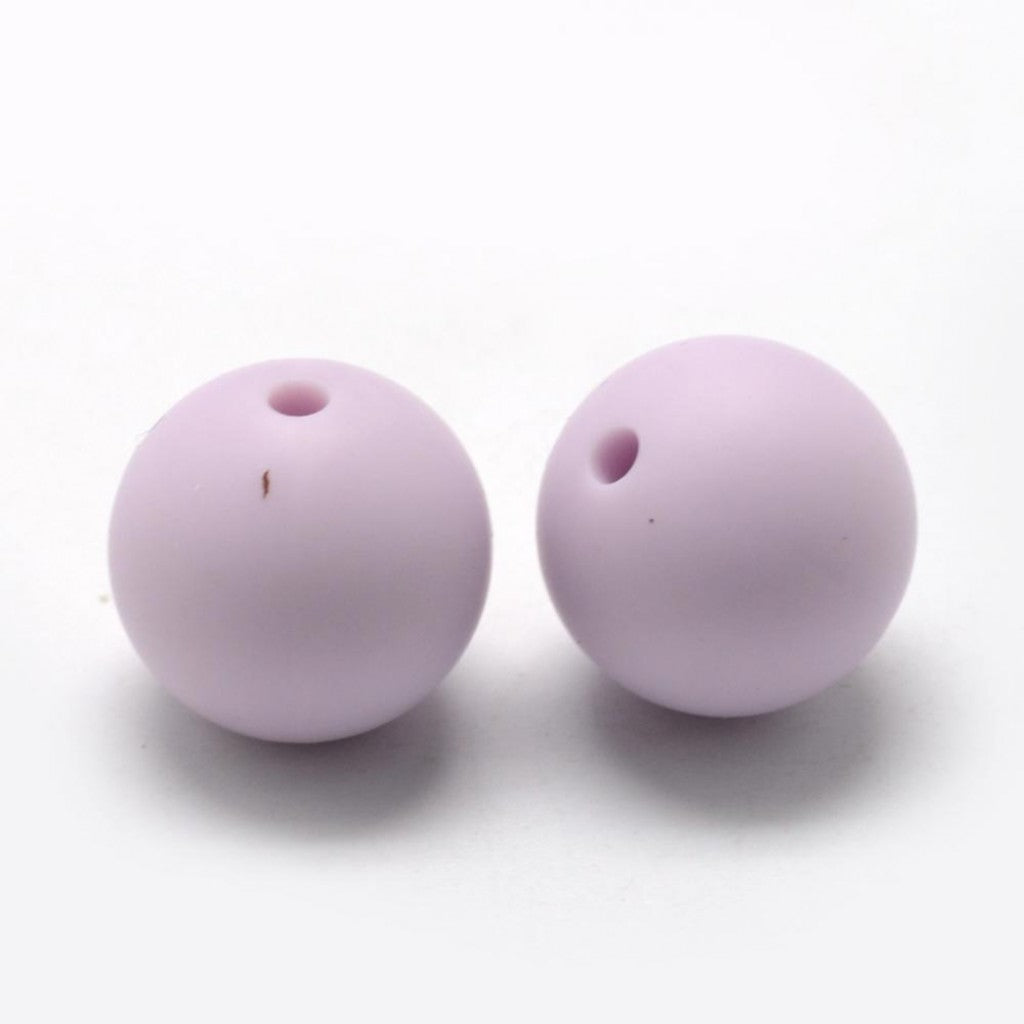 Perle i Silikon av Matkvalitet, 20mm - Round, Lilac