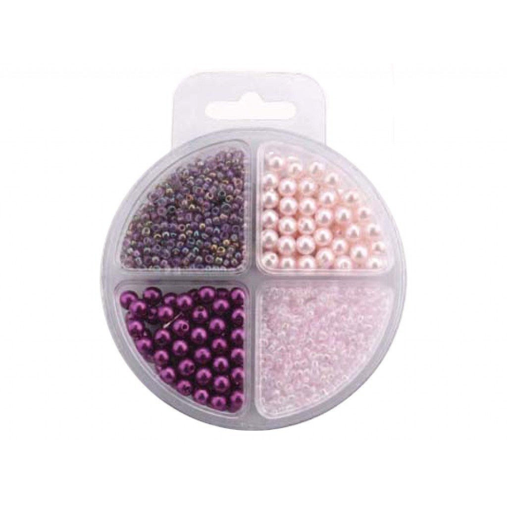 Perlesett – Rosa/Lilla – 4ass.