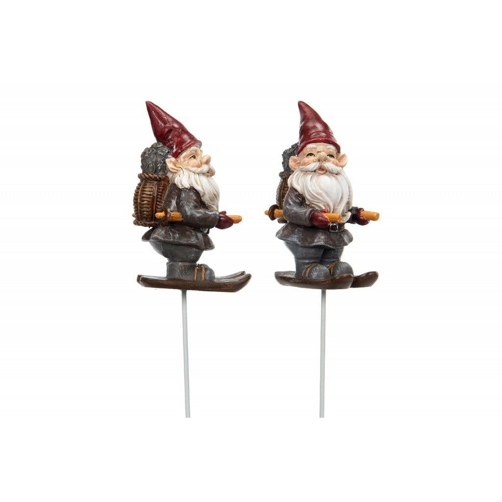 Juledekor i Polymer, 6cm - Nisse på Ski