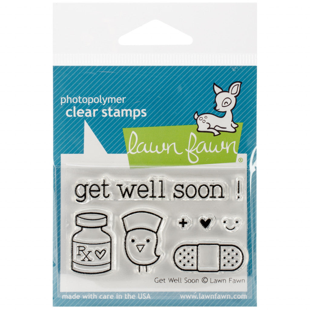 Lawn Fawn Clear Stamps 3"X2" (7,5x5cm) - Get Well Soon