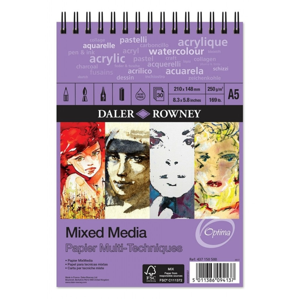 Daler Rowney - Optima Mixed Media 250g, 30ark, A5