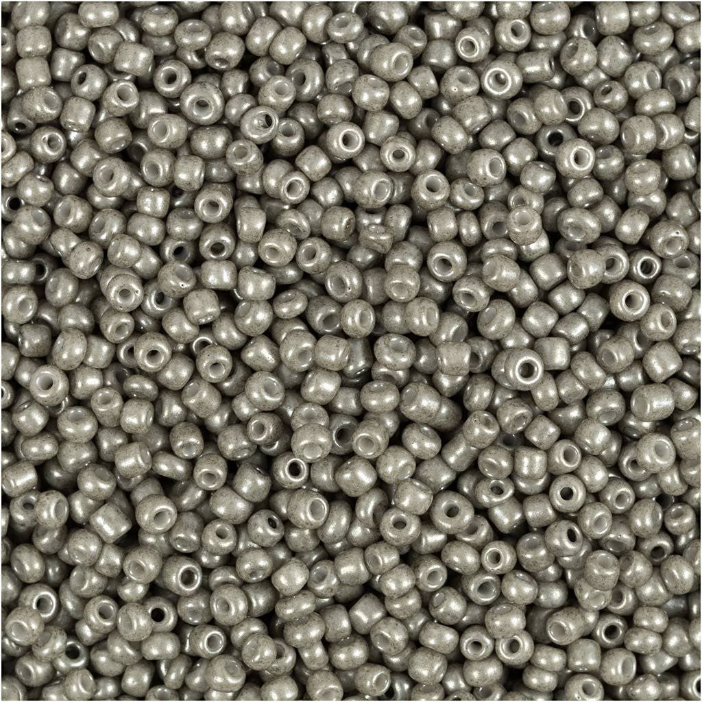 Rocaiperler 1,7 mm, 15/0, 25g - Lys grå