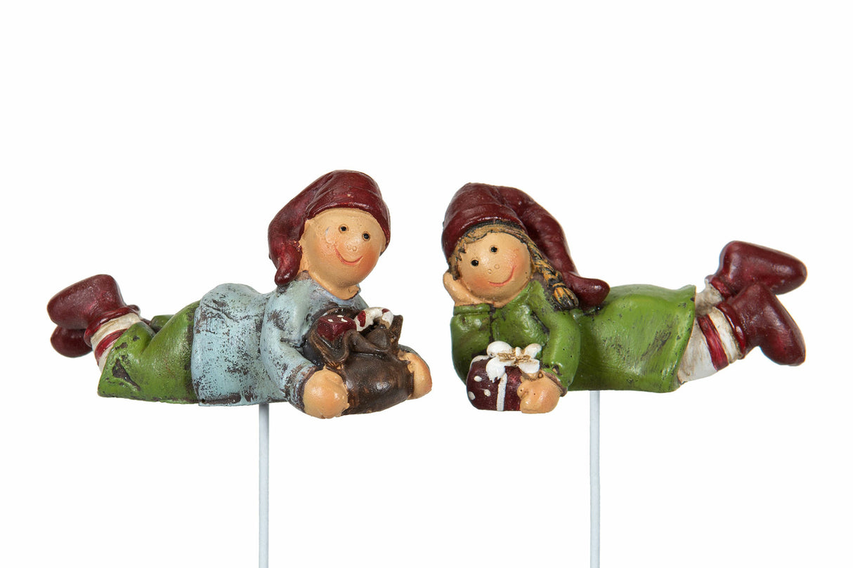 Nissebarn på Pinne, Poly, 6cm - 1stk Assortert Design