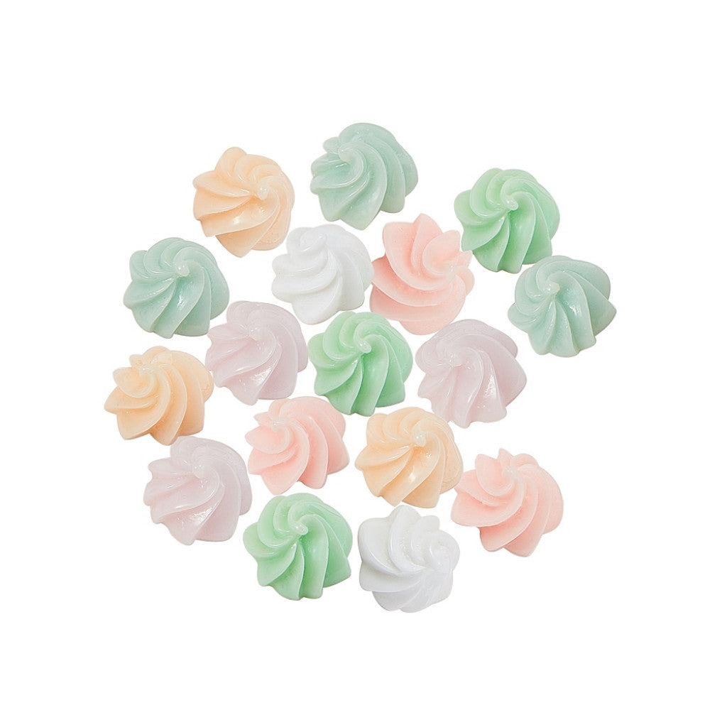 #1 Miniatyr 15x10mm - 6stk Pikekyss, Pastell