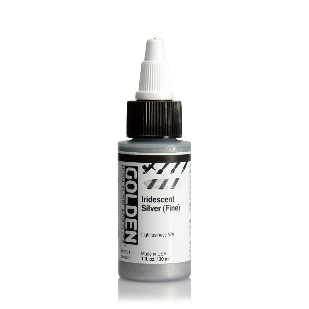Golden High Flow Acrylics 30ml - Iridescent Silver Fine