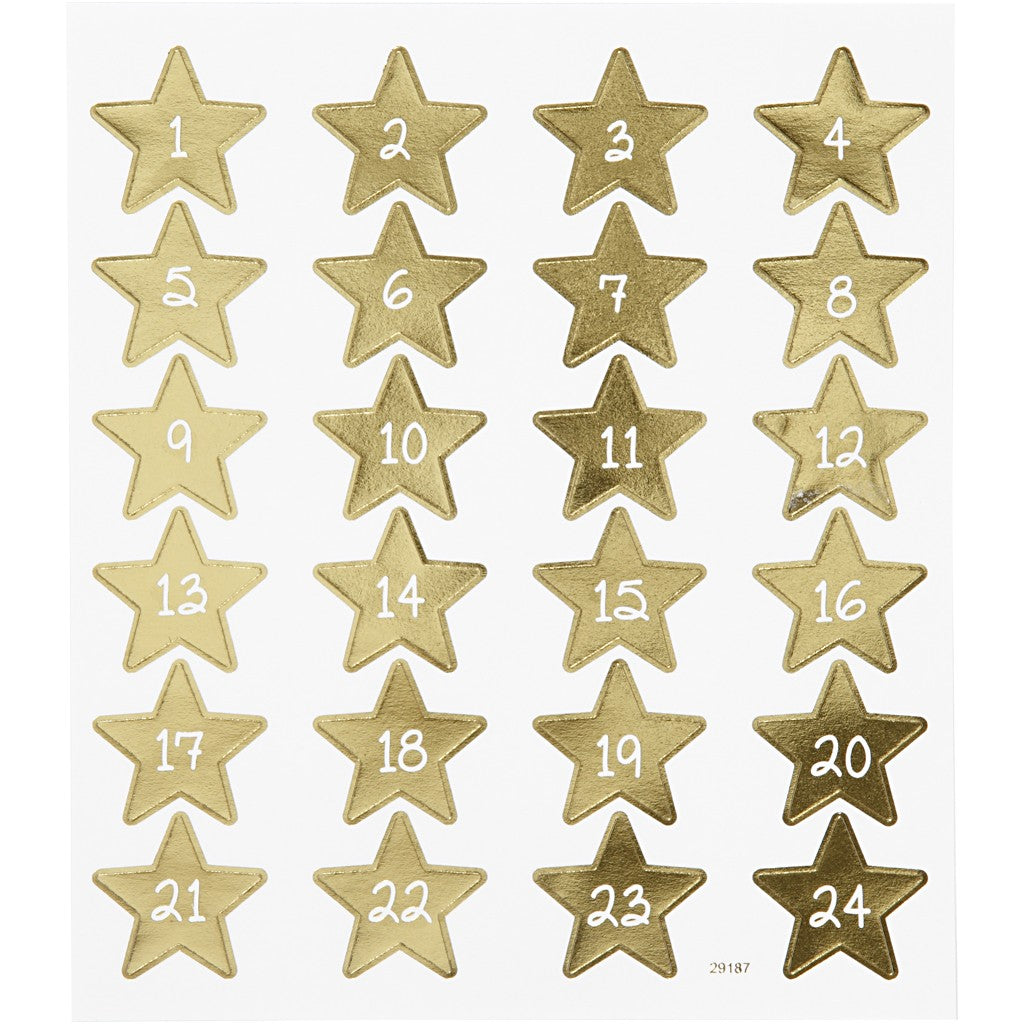 Stickers, kalendertall, 15x16,5 cm, 1 ark