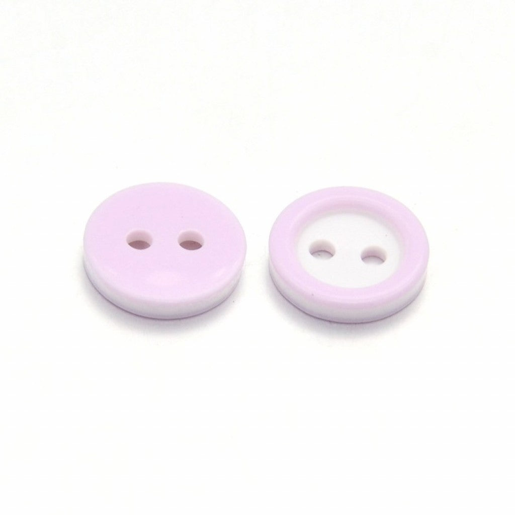 Knapp i Epoxy, 11mm - Ring Pearl Pink/Lilac