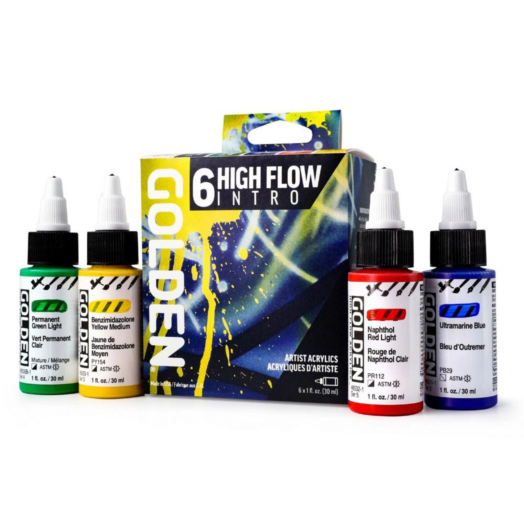 Golden High Flow Acrylics Sett 6 x 30ml - Intro