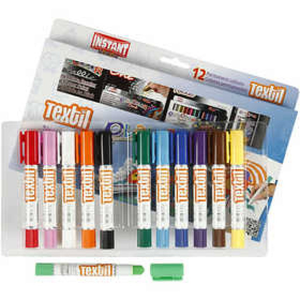 Playcolor Tekstilfargekritt - 12stk. sett