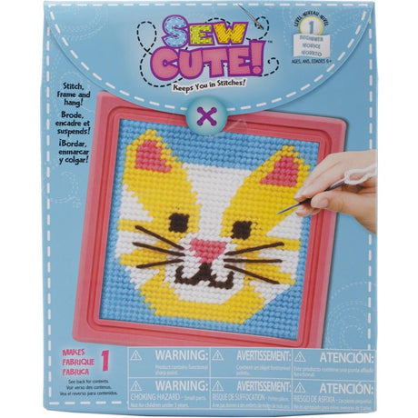 Broderisett Sew Cute, 15x15cm - Cat - HobbyHimmelen