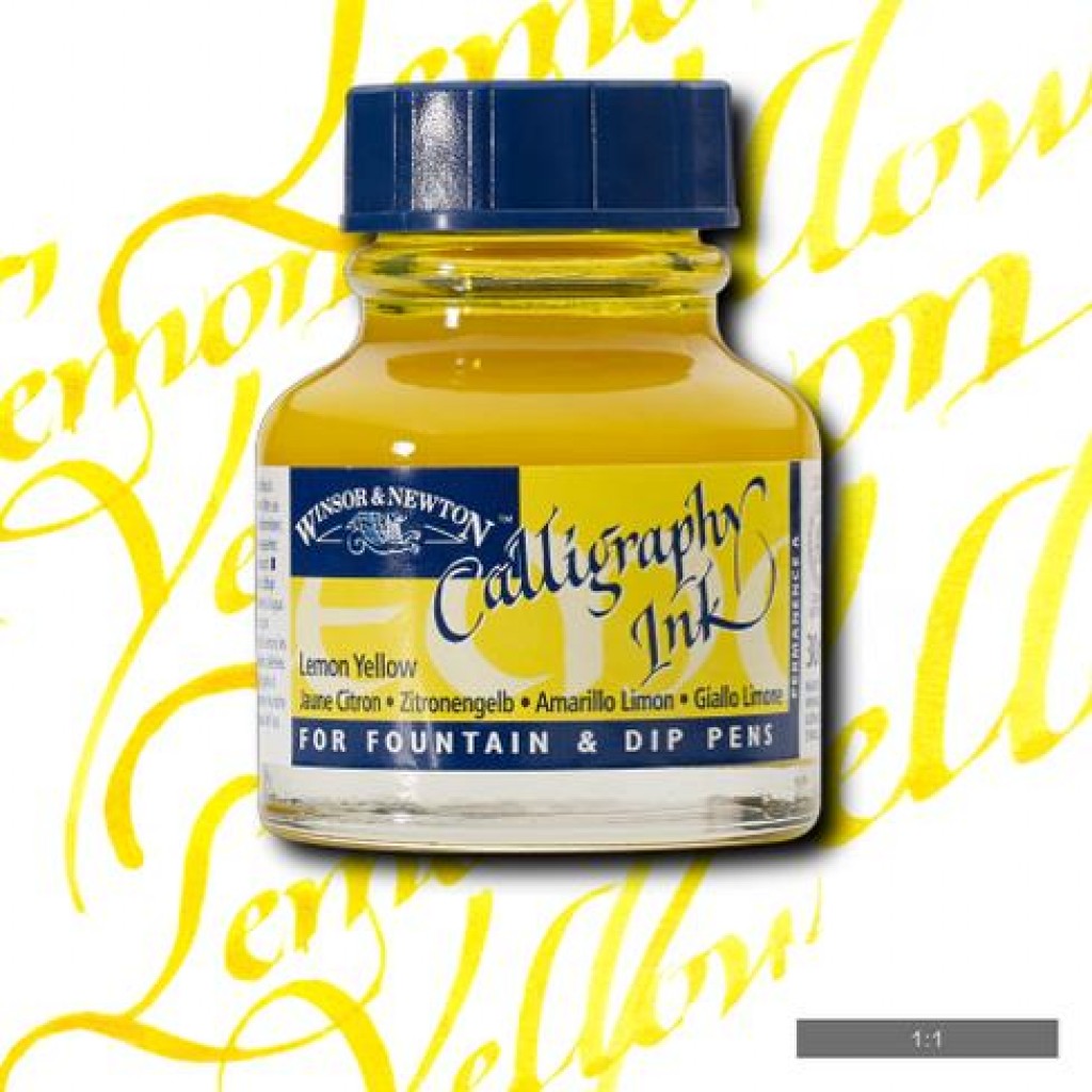 W&N Calligraphy Ink 30ml - 345 Lemon Yellow