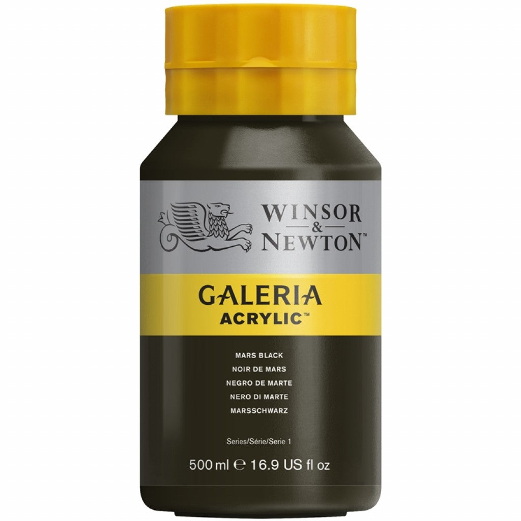 W&N - Galeria Acrylic 500ml - 386 Mars Black