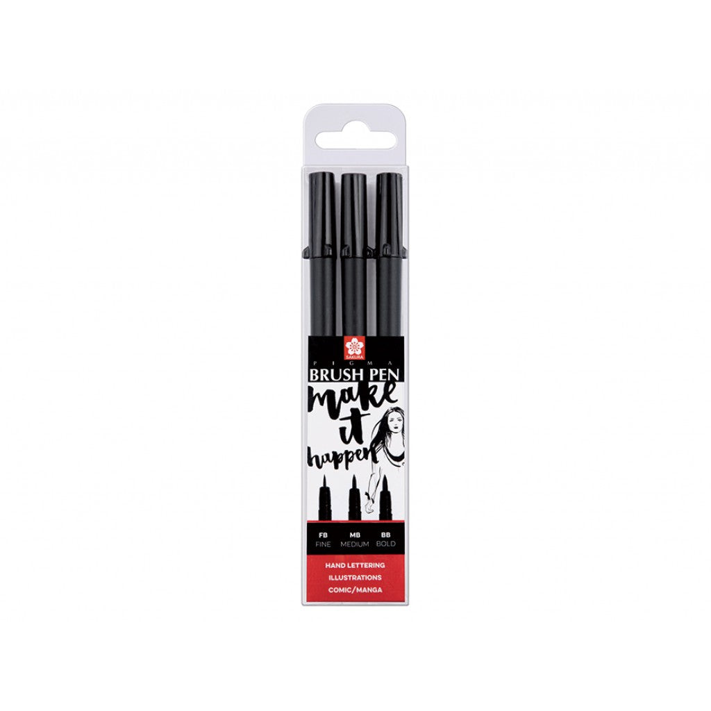 Sakura Pigma Brush Pen - Sett 3stk #49
