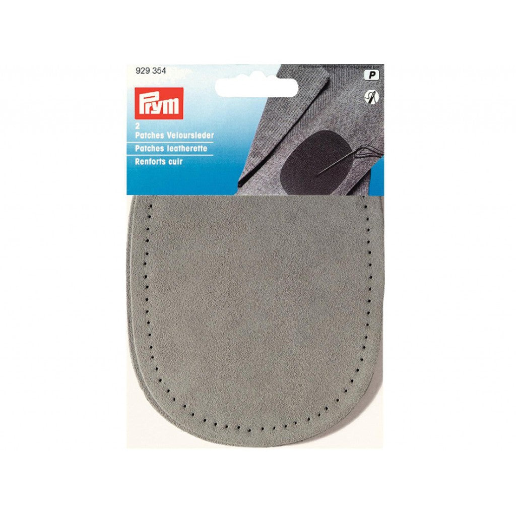 Prym Strykelapp Velour/Lær - 2stk - Grå