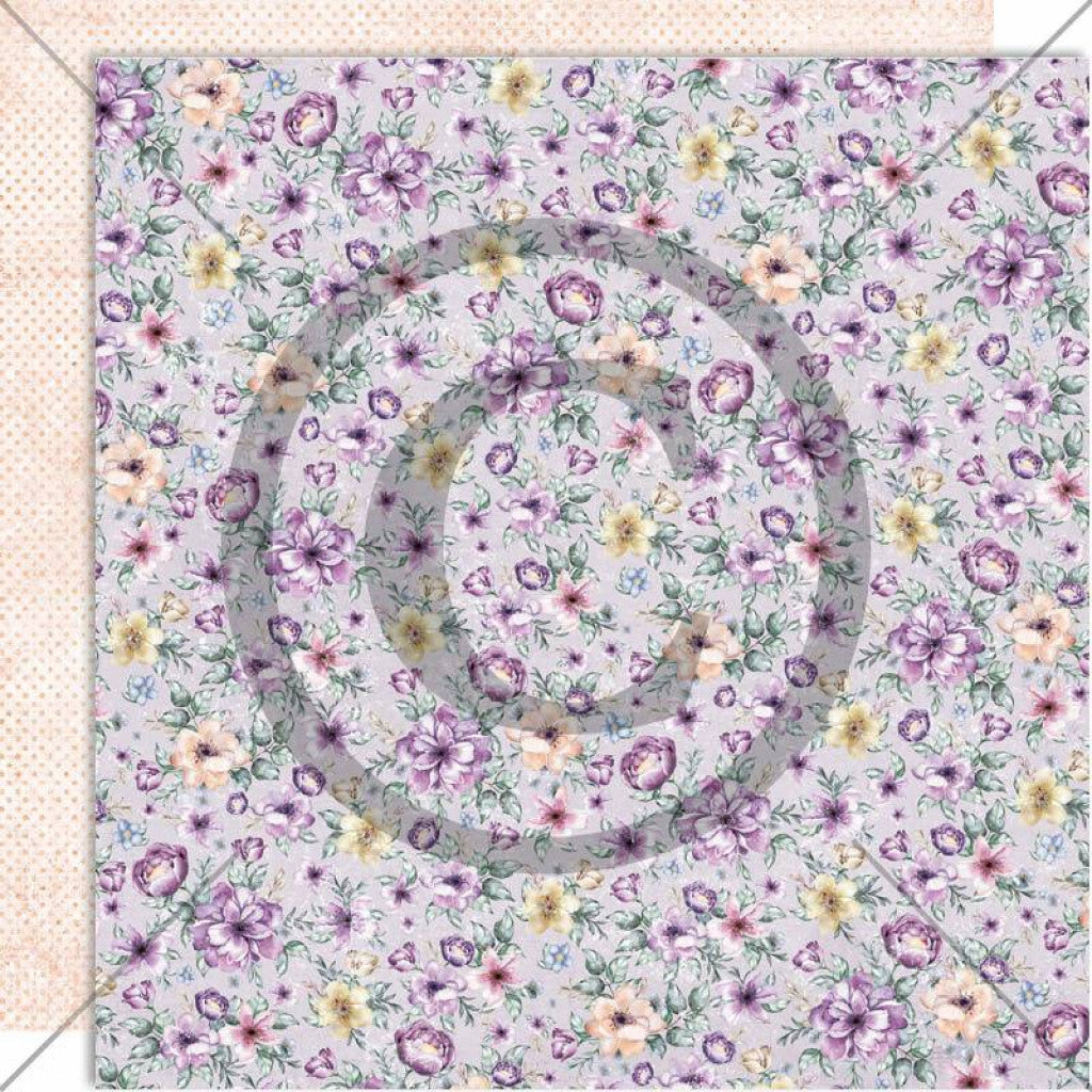 Papirdesign Mønsterark - Festblomster, Lilla