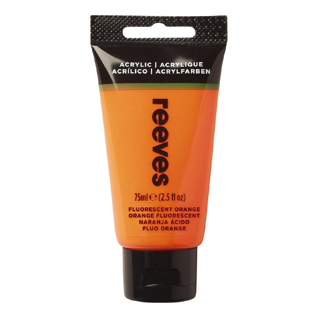 Reeves Akrylmaling - Fluorescent Orange, 75ml