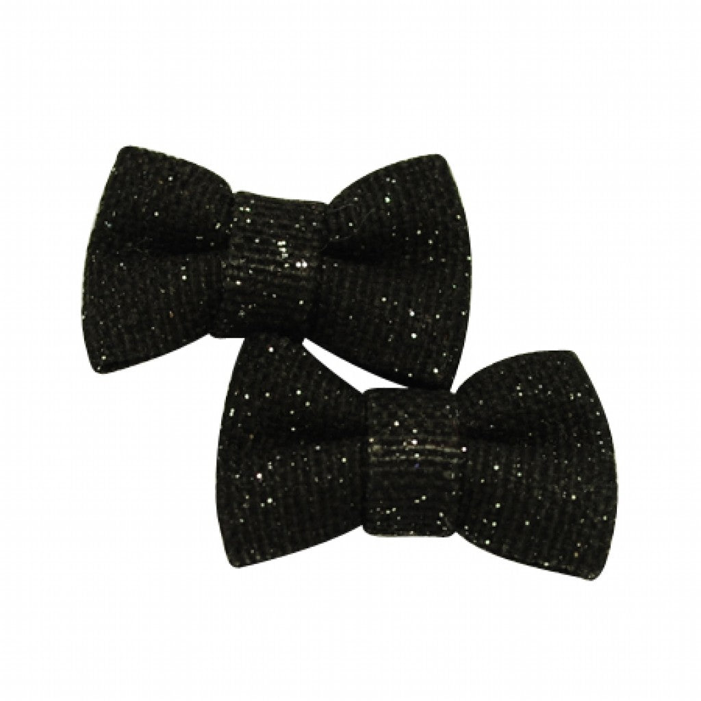 Håndlaget Sløyfe, 27mm - Black Glitter