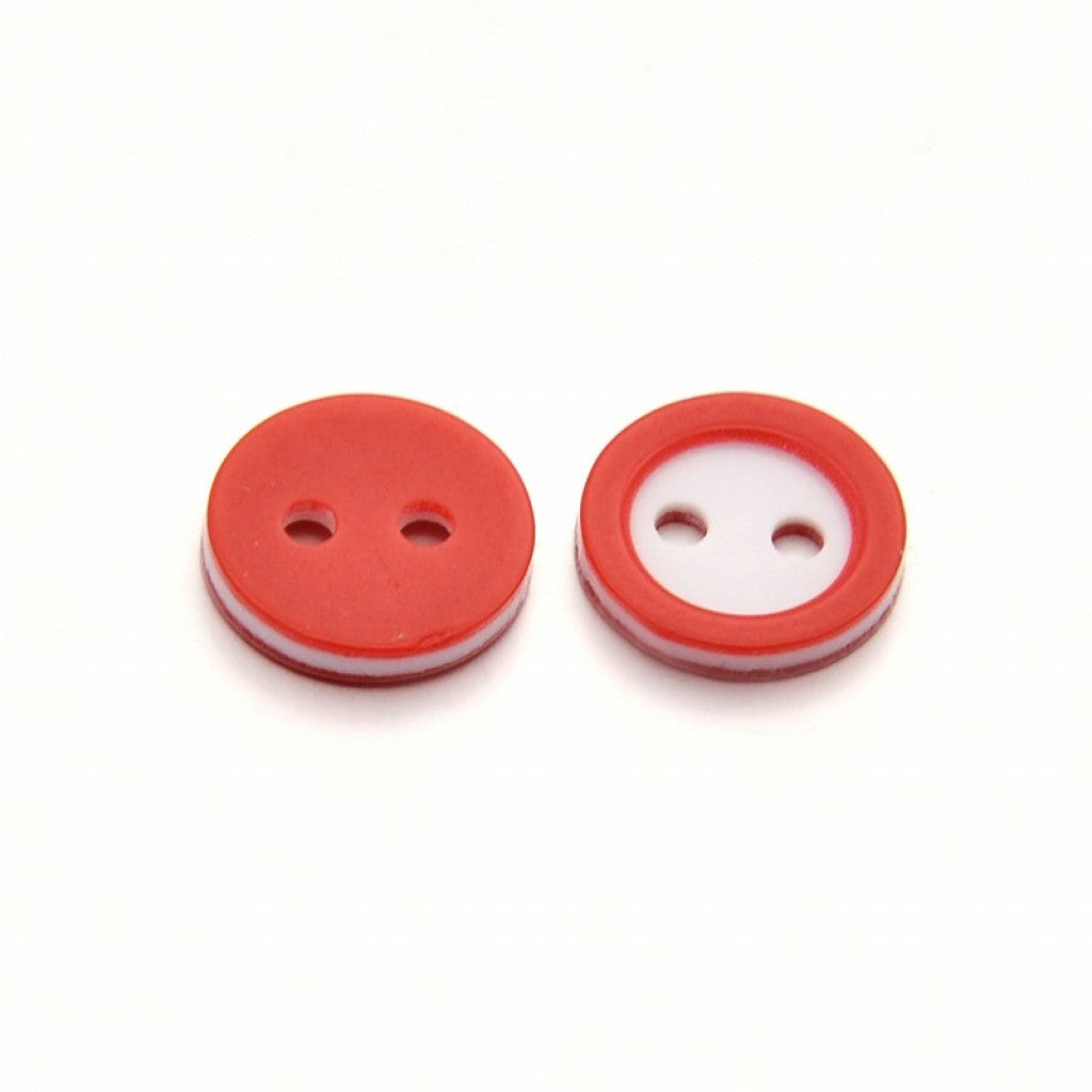 Knapp i Epoxy, 11mm - Ring Red