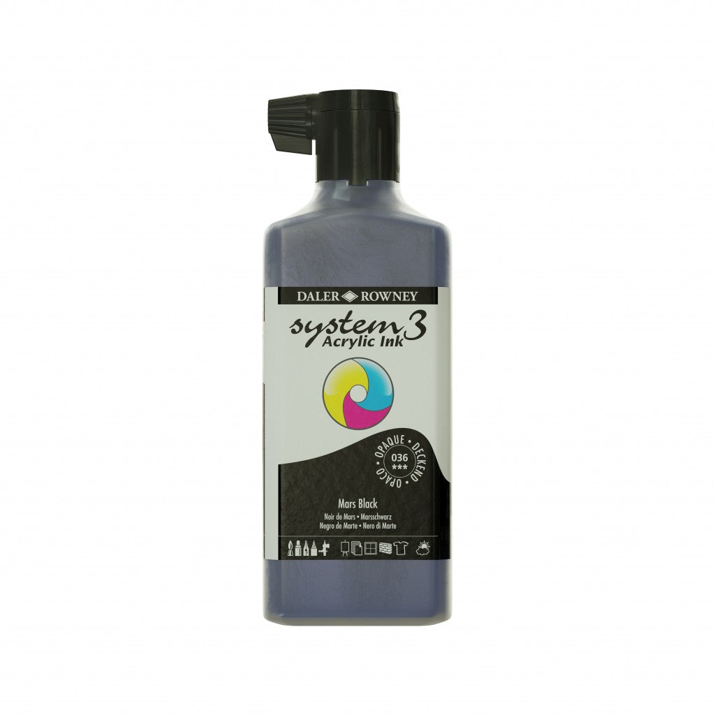 Daler Rowney - System3 Ink 180ml - 036 Mars Black