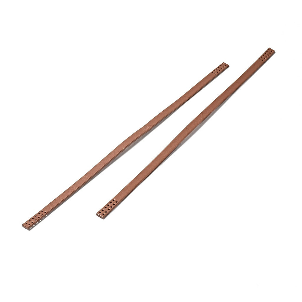 2 Veskehåndtak i Okse-lær, 39cm - Camel