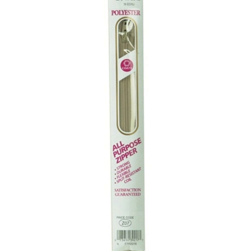 Glidelås i nylon (lukket) - 60cm Ecru