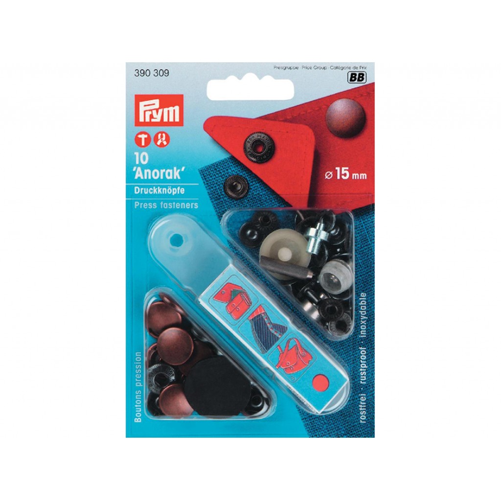 Prym Trykknapper Anorak 15mm 10stk - Antikk Kobber
