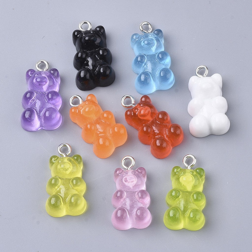 Gummy Bear Resin-Anheng, 21mm, 8stk - Transparent Fargemiks