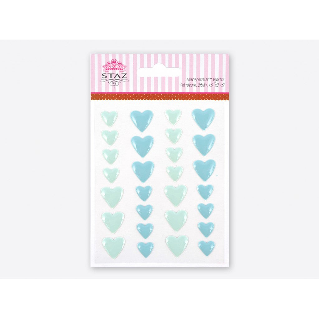 Staz Glanzmerker Hjerter Petrol