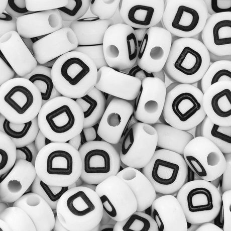 Bokstavperler 50stk. D - HobbyHimmelen