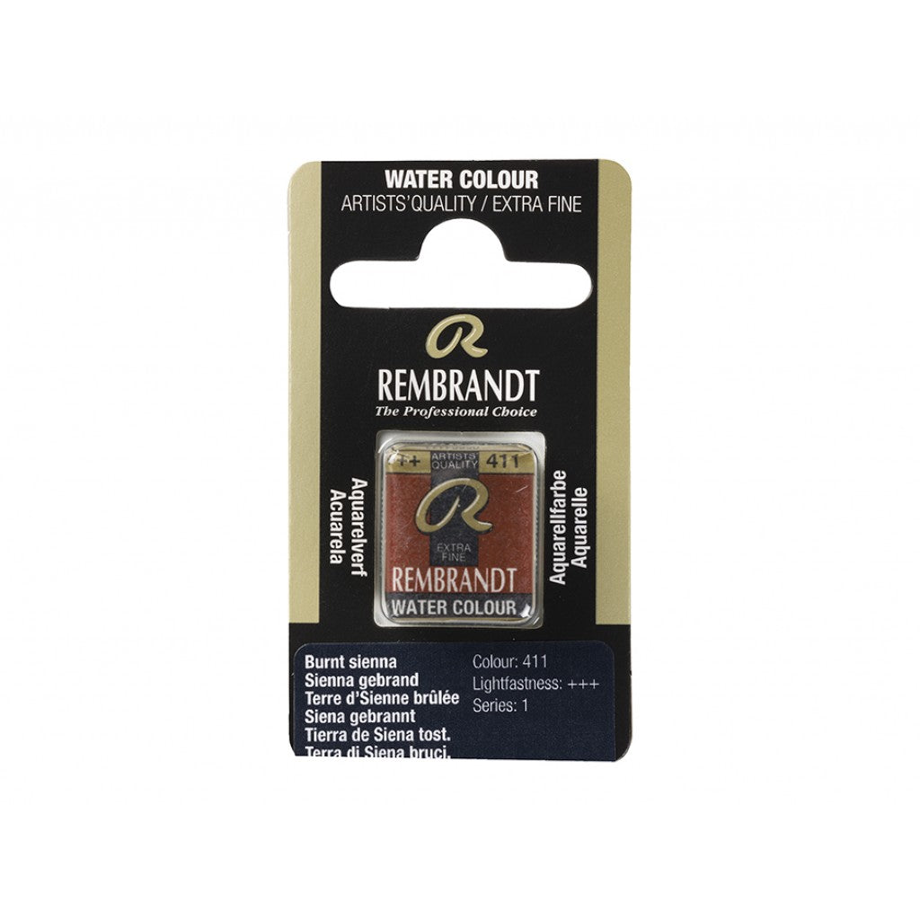 Rembrandt Akvarell Halfpan - Burnt Sienna 411