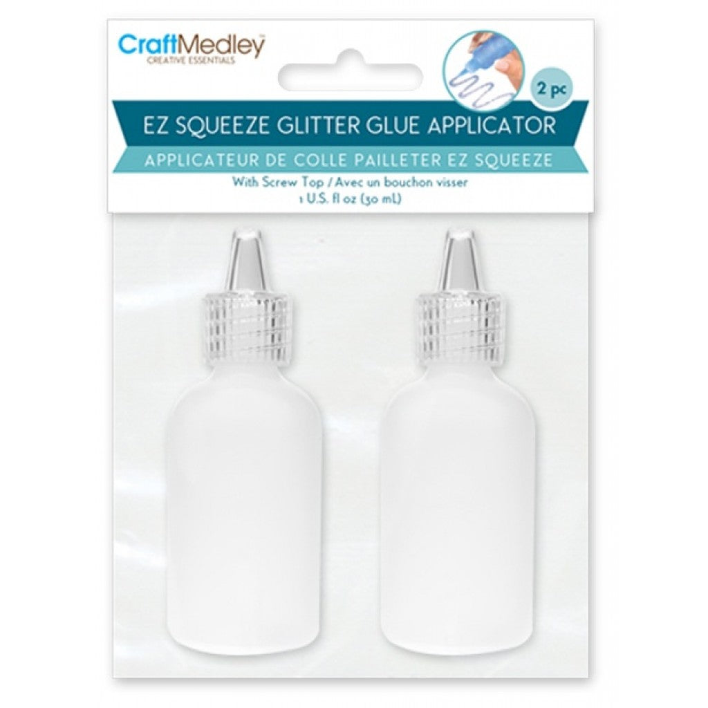 Empty Glitter Glue Applicator Bottle 30ml 2/Pkg-