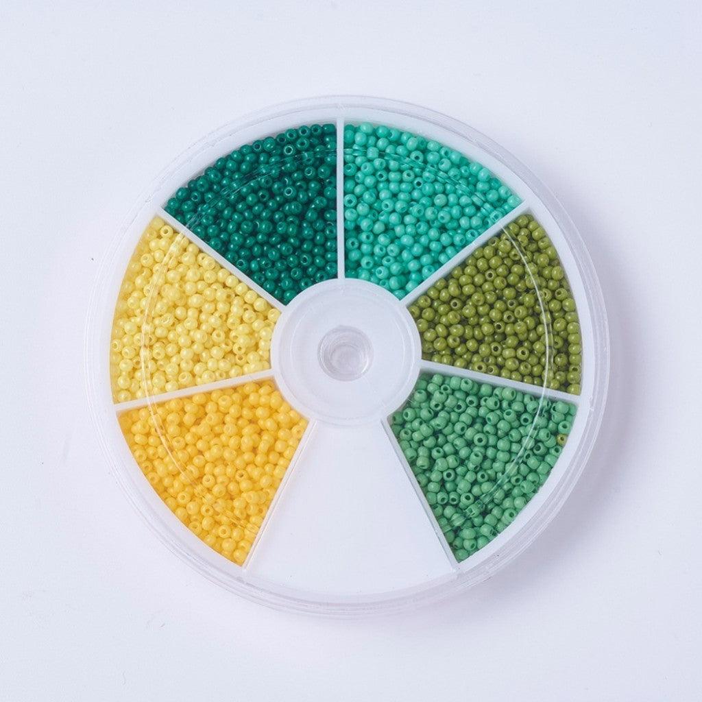 "FGB" Sett med Seed Beads i 6 Farger 11/0 (2mm) - Earth Spirit - HobbyHimmelen
