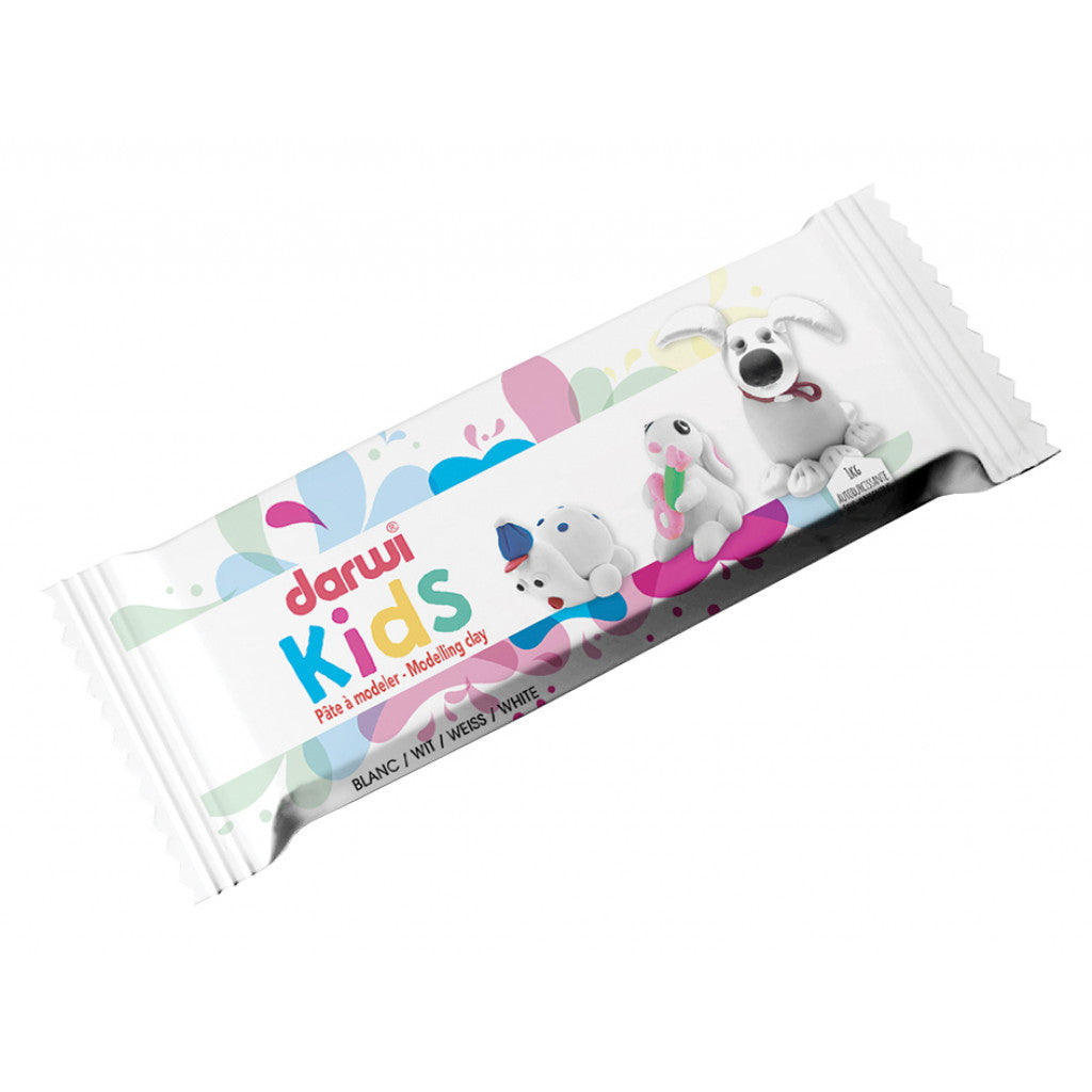 Darwi Kids 1kg - Hvit Lufttørkende Leire