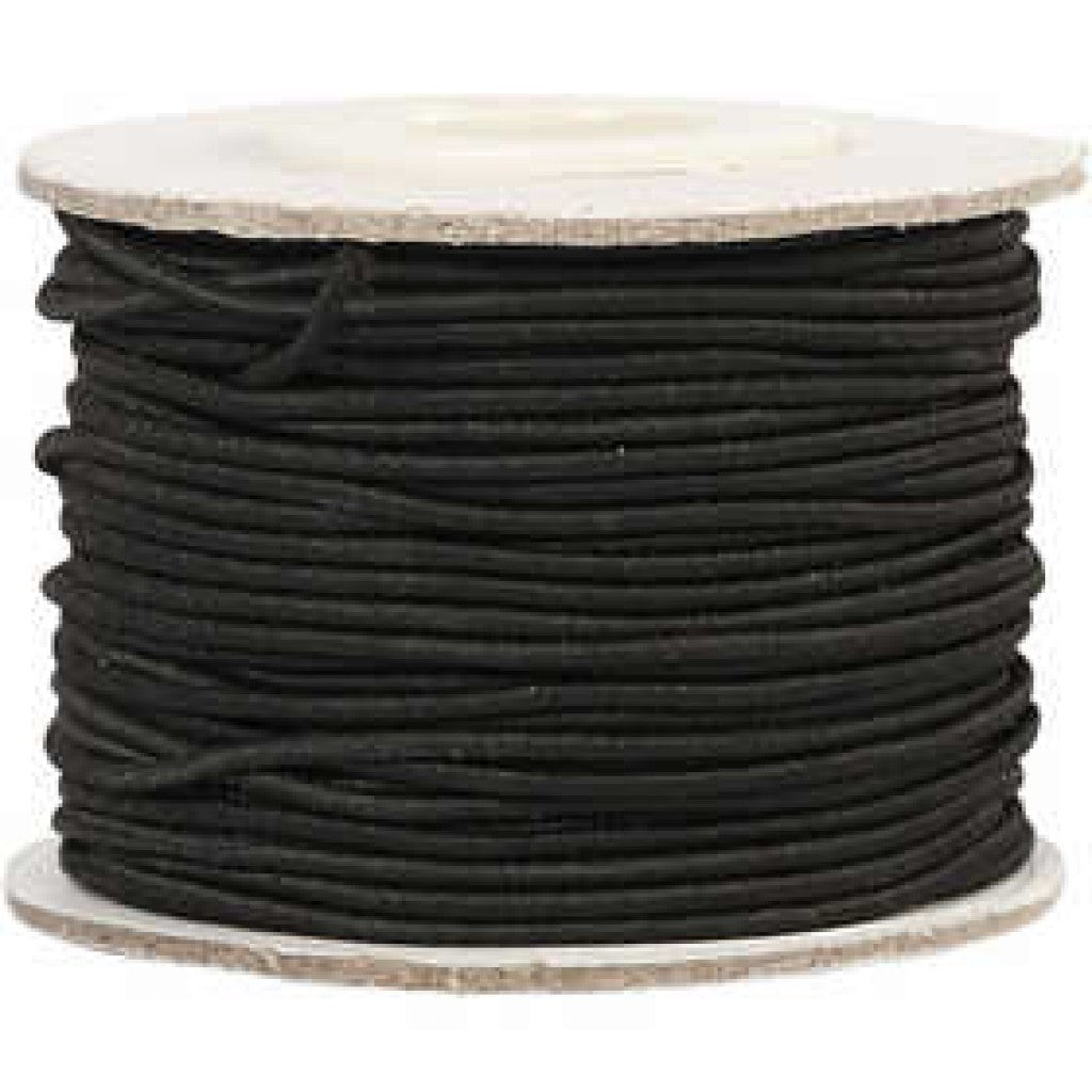 Elastikksnor, 1mm, 25m - Sort