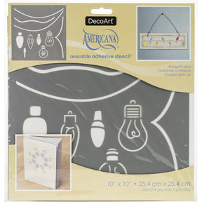 Americana Adhesive Stencil 10"X10"- String Of Lights - HobbyHimmelen