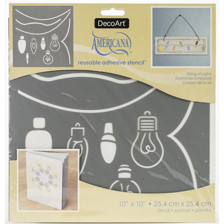 Americana Adhesive Stencil 10"X10"- String Of Lights - HobbyHimmelen