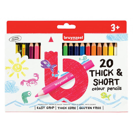 Bruynzeel KIDS - Thick & Short Fargeblyant 20stk - HobbyHimmelen