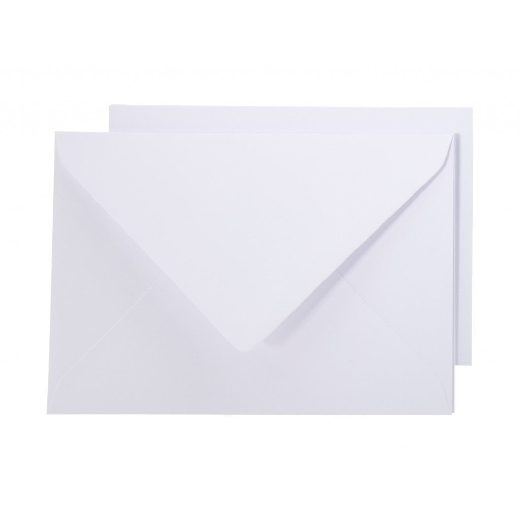 Staz Kort & Konvolutt - A6 10stk - 00 Hvit