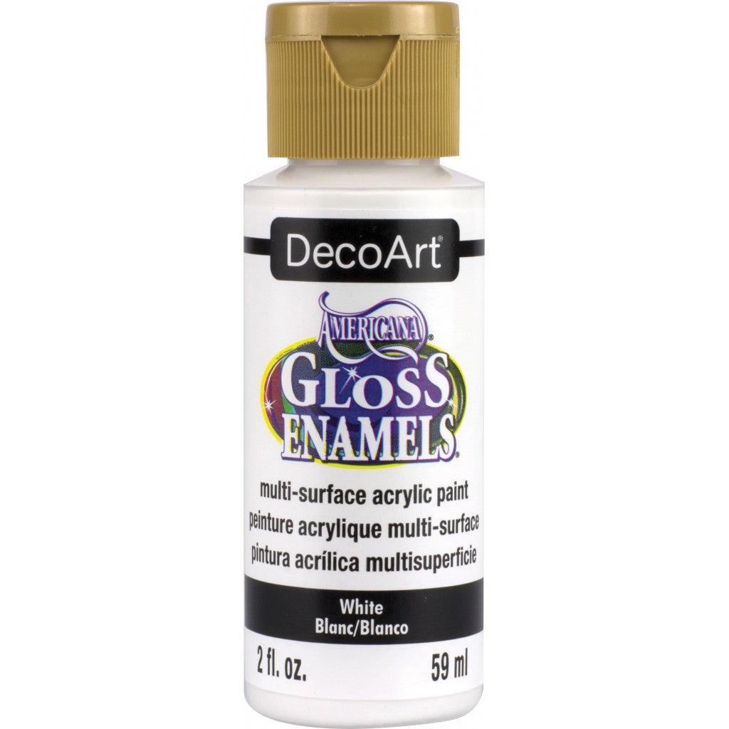 Americana Gloss Enamels Acrylic Paint 2oz-White - HobbyHimmelen